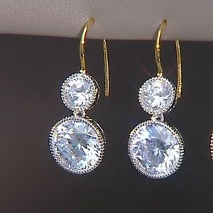 Diamonique x Jennifer Miller Drop Earrings, Sterling Silver